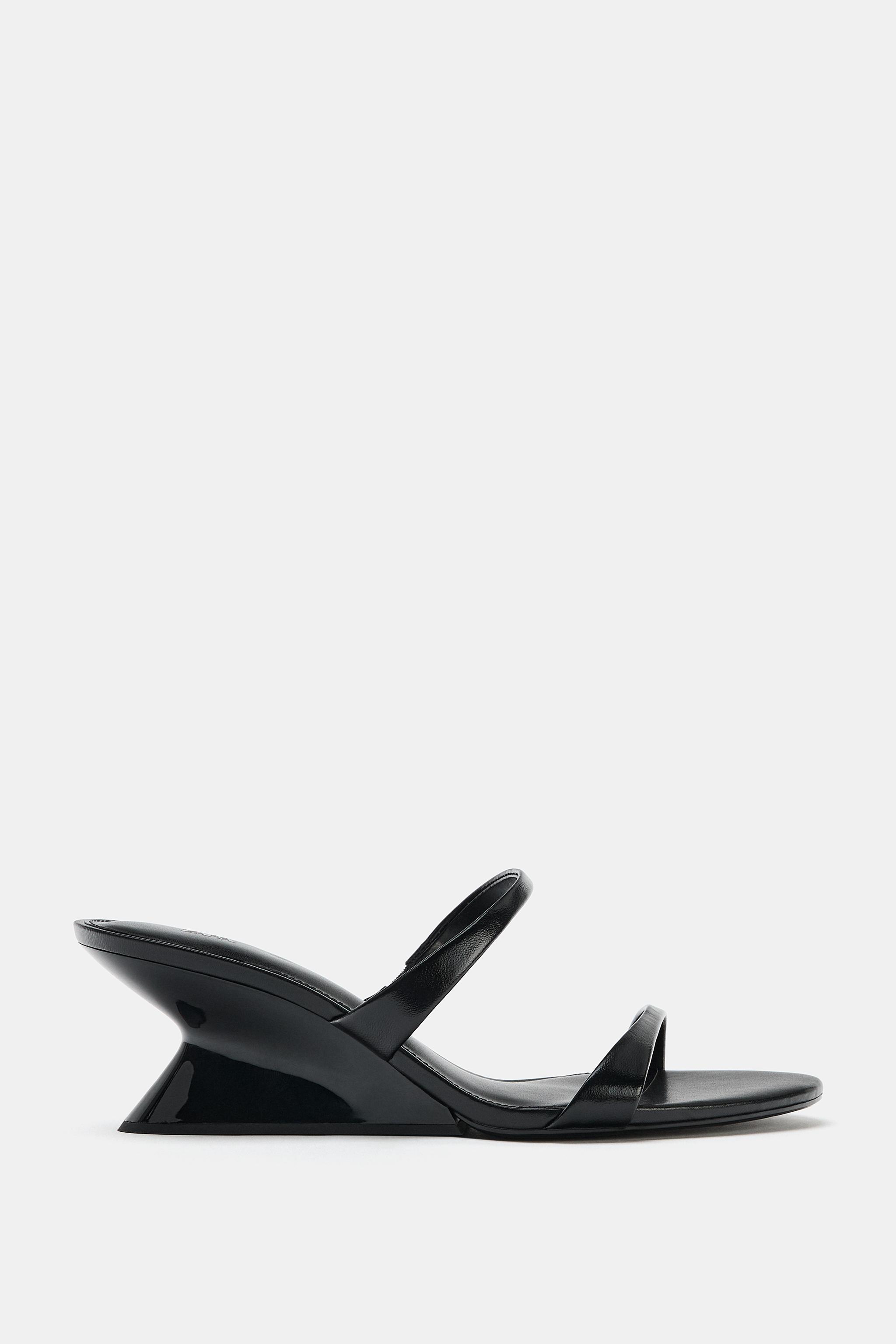 LEATHER WEDGE MULES